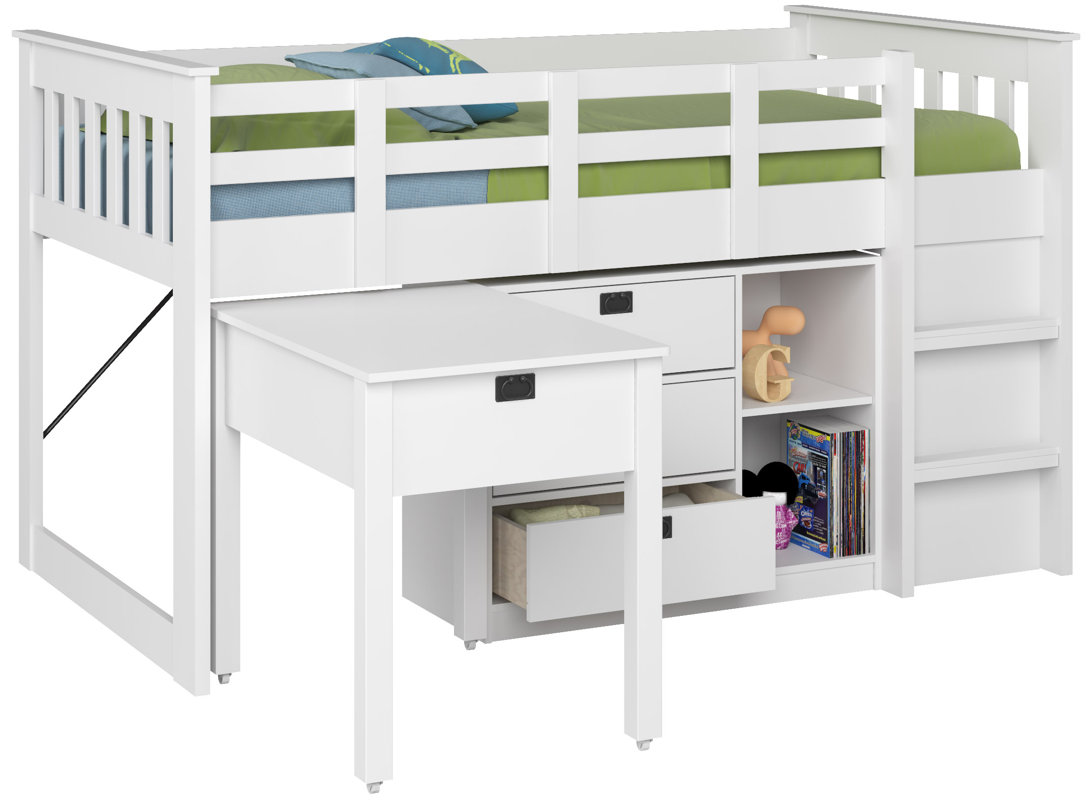 Deion Twin Low Loft Bed with Storage & Reviews AllModern
